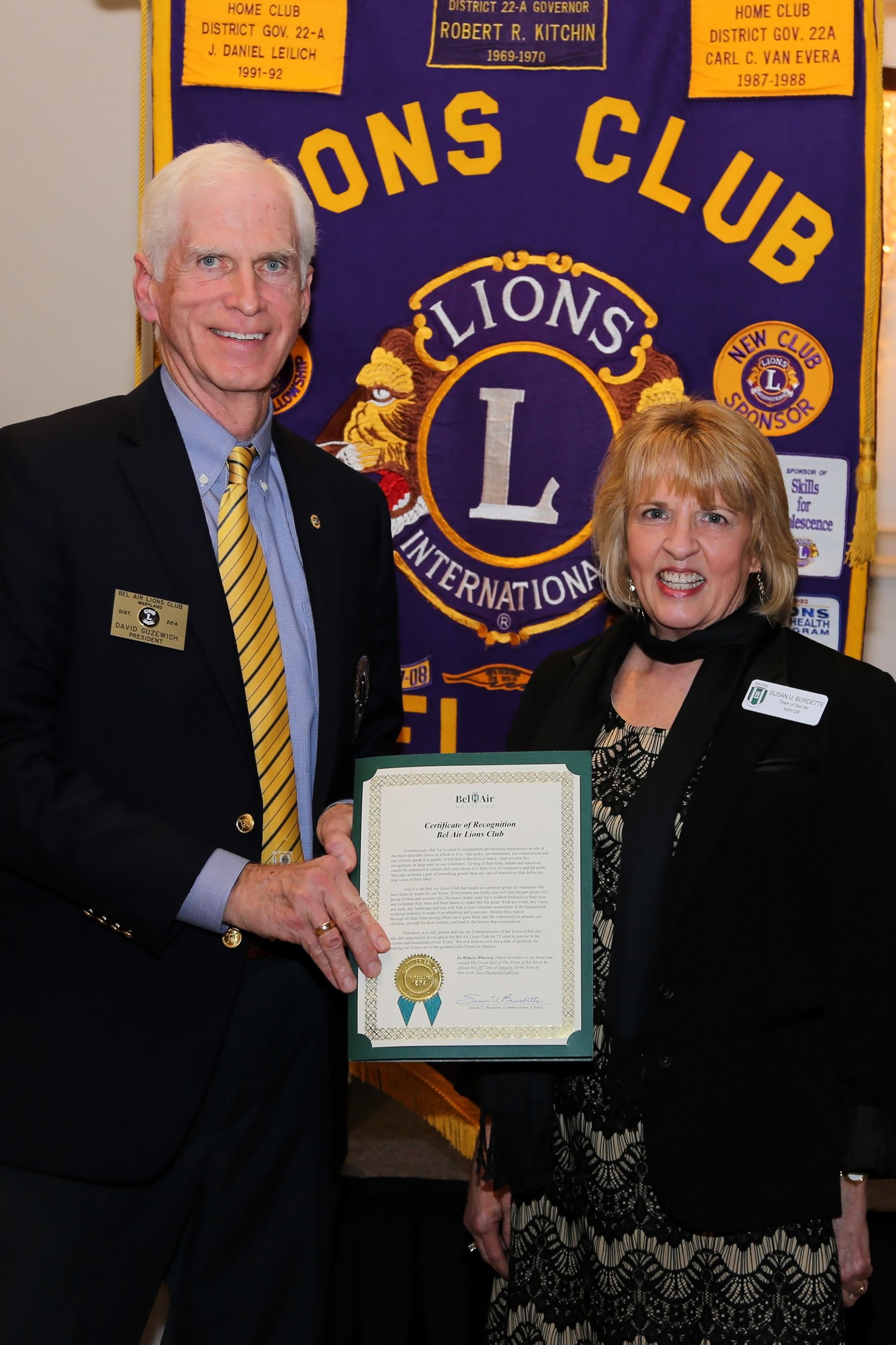 Mayor Burdette Presents 75th Anniversary Certificate of Recognition