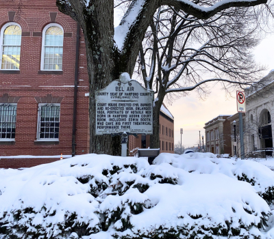 Harford County Courthouse in Bel Air after a snow storm